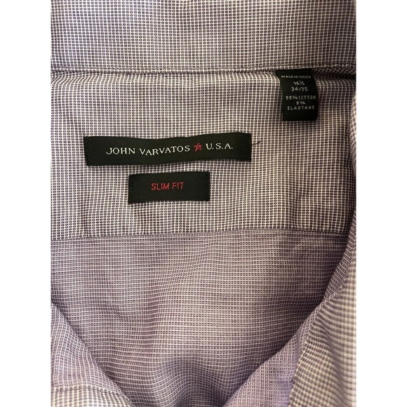John Varvatos Slim Fit Button Down Lilac Size 16.5 34/35 Men’s Long Sleeve - Picture 4 of 10